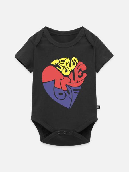 wahre Liebe Jesus - Baby Premium Kurzarmbody - Schwarz