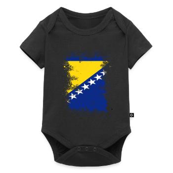 Bosnia flag art color splashes - Baby Premium short-sleeve bodysuit - black - Front