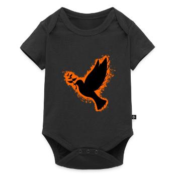 Silhouette colombe orange et contour noir - Body à manches courtes Premium Bébé - noir - Devant