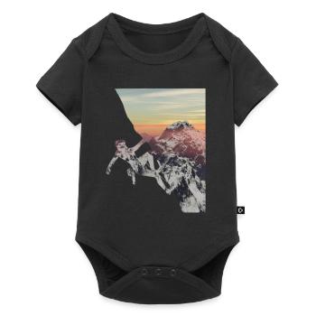 Kletterer Gebirge - Baby Premium Kurzarmbody - Schwarz - Vorne