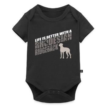Rhodesian Ridgeback Geschenkidee - Baby Premium Kurzarmbody - Schwarz - Vorne