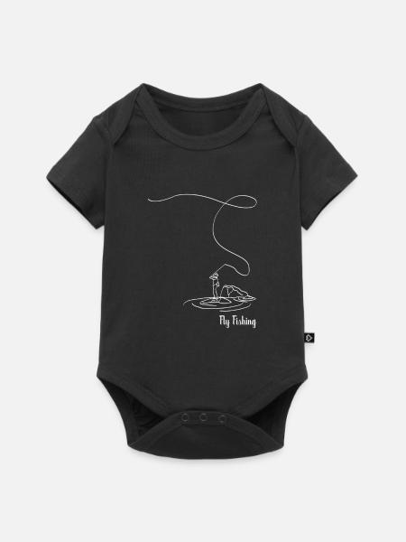Fliegenfischen Angeln Wobbler Fischer Forelle - Baby Premium Kurzarmbody - Schwarz