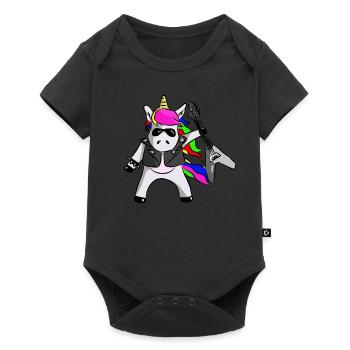 Cool Unicorn Einhorn Rock Star - Baby Premium short-sleeve bodysuit - black - Front
