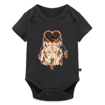 Wolf rêve attrape-rêves Mystic Faucon - Body à manches courtes Premium Bébé - noir - Devant