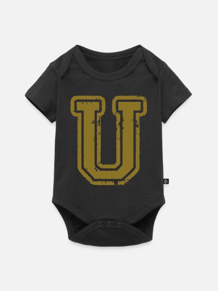 u - Buchstabe - Baby Premium Kurzarmbody - Schwarz