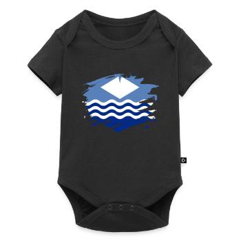 Isle of Wight Flag Paint Splatter Design - Baby Premium short-sleeve bodysuit - black - Front