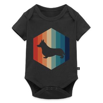 Corgi Vintage Hexagone - Body à manches courtes Premium Bébé - noir - Devant