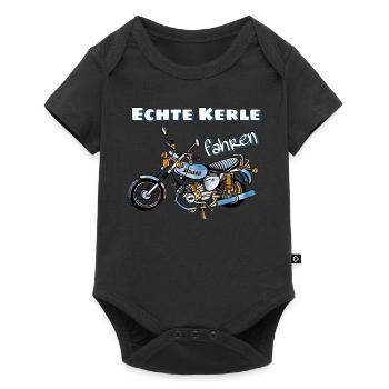 Echte Kerle fahren Simson Moped Nostalgie Mechanik - Baby Premium Kurzarmbody - Schwarz - Vorne
