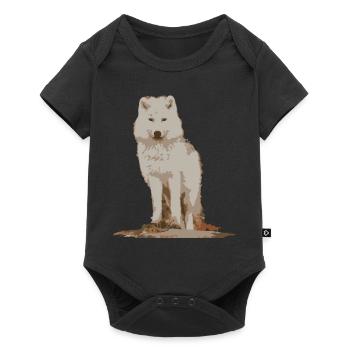 Loup blanc - Body à manches courtes Premium Bébé - noir - Devant