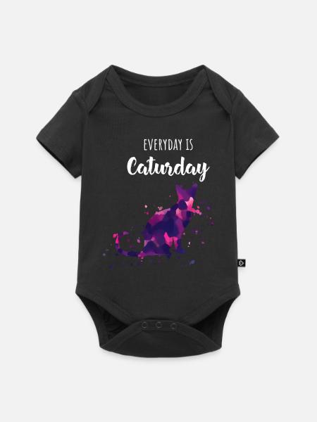 Bunter Katzenspruch - Baby Premium Kurzarmbody - Schwarz