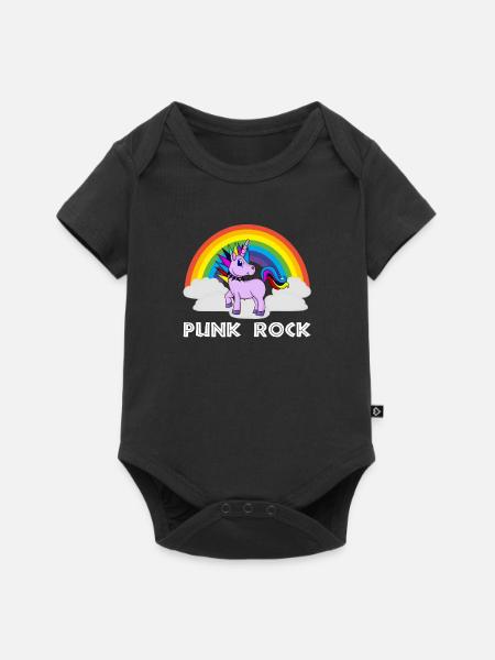 Punk Rock Einhorn - Baby Premium Kurzarmbody - Schwarz