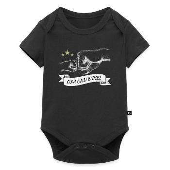 Opa und Enkel Geschenk - Baby Premium Kurzarmbody - Schwarz - Vorne