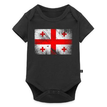 Georgia Flag - Vintage Grunge - Baby Premium short-sleeve bodysuit - black - Front