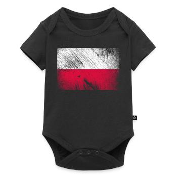 Poland flag vintage grunge - Baby Premium short-sleeve bodysuit - black - Front