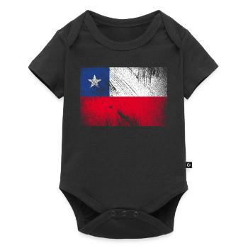 Chile Flag - Vintage Grunge - Baby Premium short-sleeve bodysuit - black - Front