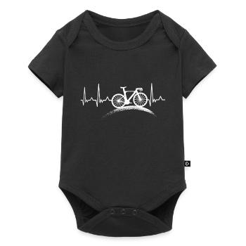 Vélo de course vtt cyclisme vélo battement de coeur - Body à manches courtes Premium Bébé - noir - Devant