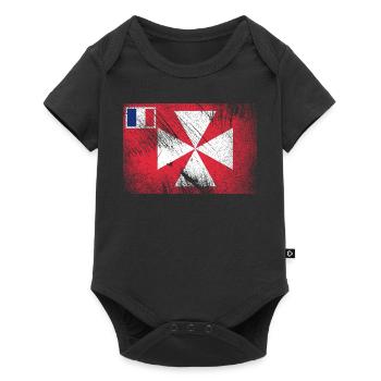 Wallis Futuna Flag Vintage Grunge - Baby Premium short-sleeve bodysuit - black - Front