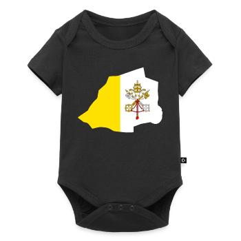 Drapeau de la Cité du Vatican Carte Drapeau - Body à manches courtes Premium Bébé - noir - Devant
