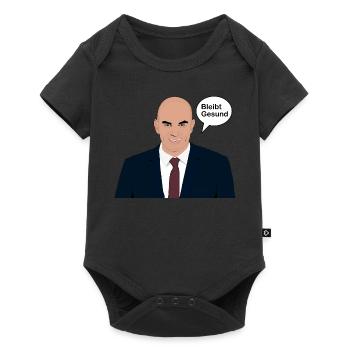 Alain Berset sagt Bleibt Gesund - Baby Premium Kurzarmbody - Schwarz - Vorne