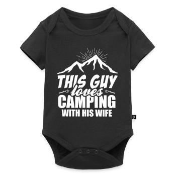 This Guy loves Camping with His Wife - Baby Premium short-sleeve bodysuit - black - Front