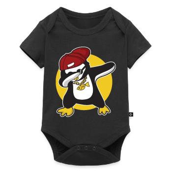 Dabbing penguin cuddly - Baby Premium short-sleeve bodysuit - black - Front