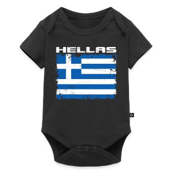 Greece Hellas Flag - Baby Premium short-sleeve bodysuit - black - Front