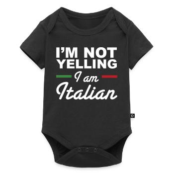 Je ne crie pas je suis italien - Italiens - Body à manches courtes Premium Bébé - noir - Devant