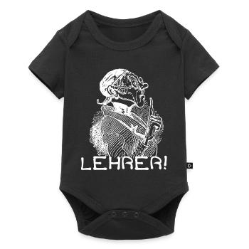 Lehrer Lehrkraft | Wilhelm Busch Lehrer Lämpel - Baby Premium Kurzarmbody - Schwarz - Vorne