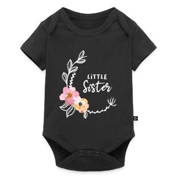 Flower Vine Little Sister - Baby Premium short-sleeve bodysuit - black - Front