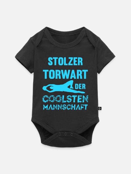 Stolzer Torwart der coolsten Mannschaft - Baby Premium Kurzarmbody - Schwarz