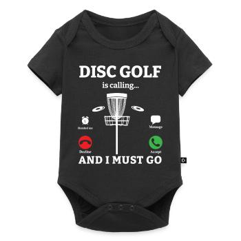 Disc Golf Frisbee Golf Ultimate Frisbee Retro Disc - Baby Premium Kurzarmbody - Schwarz - Vorne