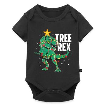 Tree Rex Funny T-Rex Lover Dinosaur Christmas Tree - Baby Premium short-sleeve bodysuit - black - Front