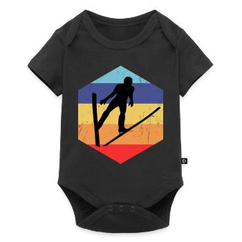 Sauteur à ski Saut à ski Sports d’hiver Vol à ski Homme - Body à manches courtes Premium Bébé - noir - Devant