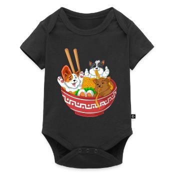 ramen chats - Body à manches courtes Premium Bébé - noir - Devant