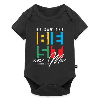 Er sah das Beste in mir - Christian Clothing - Baby Premium Kurzarmbody - Schwarz - Vorne
