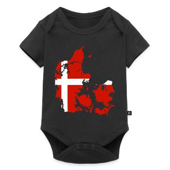 Flag of Denmark - Denmark Trikot Dänemark Fussball - Baby Premium Kurzarmbody - Schwarz - Vorne