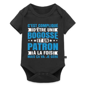 compliqué d'être un bogosse et un patron - Body à manches courtes Premium Bébé - noir - Devant