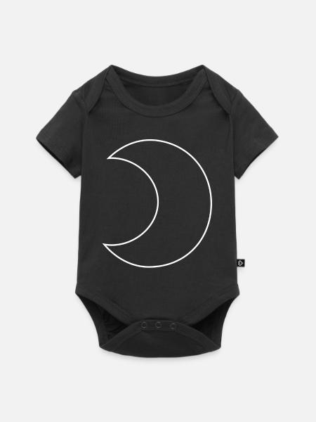 Mond - Halbmond - Baby Premium Kurzarmbody - Schwarz