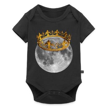 Moon with crown - Baby Premium short-sleeve bodysuit - black - Front