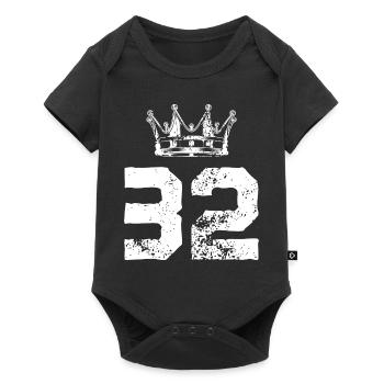 32 Number crown - Baby Premium short-sleeve bodysuit - black - Front