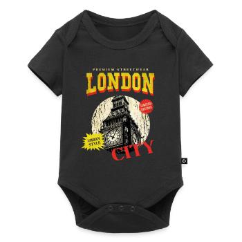Londres Angleterre UK City Skyline Vintage Retro - Body à manches courtes Premium Bébé - noir - Devant