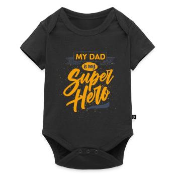 My Dad is a Super Hero - Baby Premium Kurzarmbody - Schwarz - Vorne