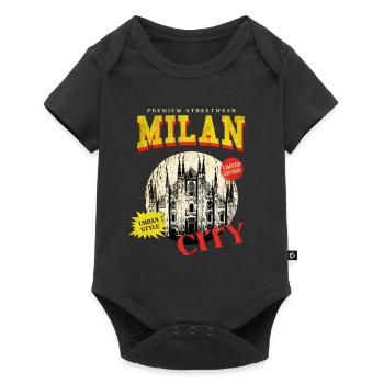 Milan Milan Italie Ville Skyline Vintage Rétro - Body à manches courtes Premium Bébé - noir - Devant