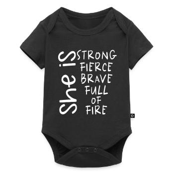 She Is Strong Fierce Brave Full Of Fire - Baby Premium short-sleeve bodysuit - black - Front