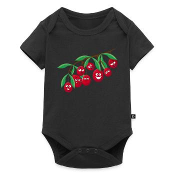 Litschi - Baby Premium Kurzarmbody - Schwarz - Vorne