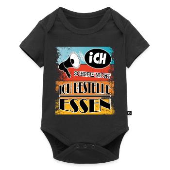 Baby Geschrei Essen bestellen - Baby Premium Kurzarmbody - Schwarz - Vorne