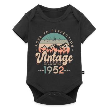 1952 Vintage anniversaire 70 ans - Body à manches courtes Premium Bébé - noir - Devant