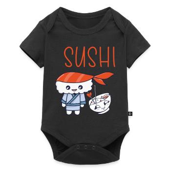 Kawaii Japanese Food Salmon Salmon Sushi Roll - Body à manches courtes Premium Bébé - noir - Devant