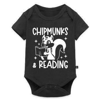 Chipmunks and Reading Wildlife Squirrel - Baby Premium short-sleeve bodysuit - black - Front