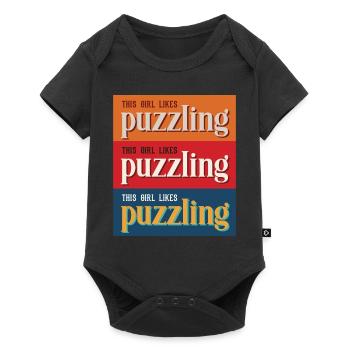 Puzzle Girl Funny Quote Jigsaw Hobby Puzzler - Baby Premium short-sleeve bodysuit - black - Front